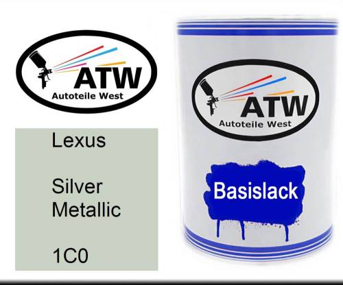 Lexus, Silver Metallic, 1C0: 500ml Lackdose, von ATW Autoteile West.